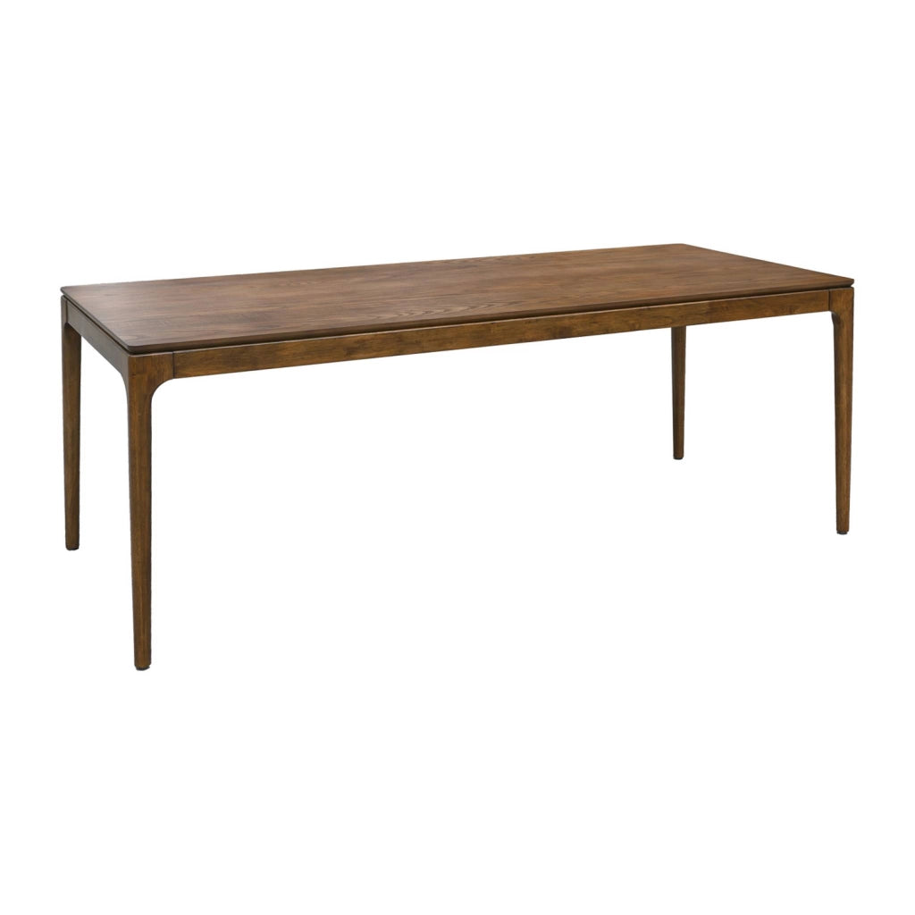 Tavola da pranzo rettangolare in legno di hevea di 8 posti, marrone