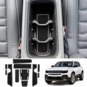 Materassini antislip per Jeep Avenger 2023-2024, tappeti in gomma per console centrale, tappeti per porte, tappeti per becher, accessori Jeep Avenger tappeti antislip in gomma (bianchi)