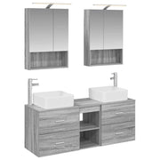 Set di mobili per il bagno 5 pcs Sonoma grigio 3406764