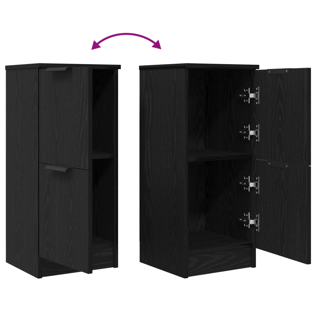 Credenze 2 pz in Rovere Nero, 30x30x70 cm, Realizzate in Legno Ingegnerizzato