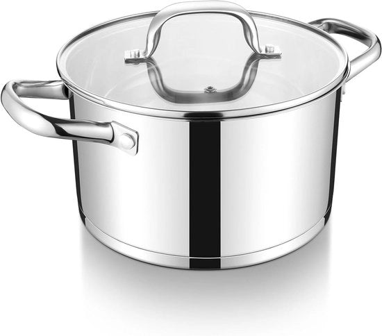 Pentola in acciaio inossidabile con lato retto - 22 cm - Duraturo - Accessori da cucina - Cucina