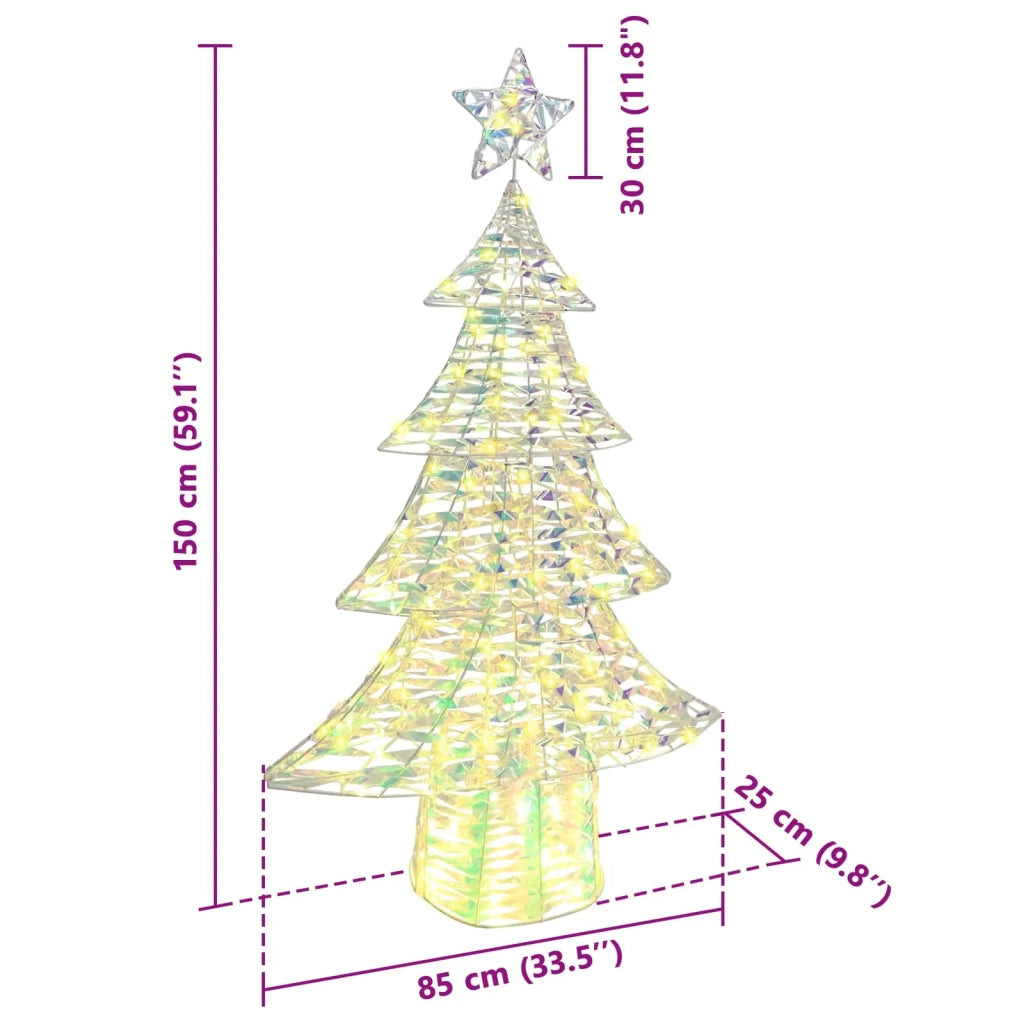 Albero di Natale con 160 LED Bianco caldo 150 cm PET