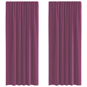 Tende in Voile con Tasche per Aste 2 pz Viola