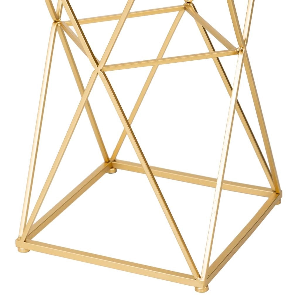 Tavolino in metallo con piano in vetro 35x35x70h cm