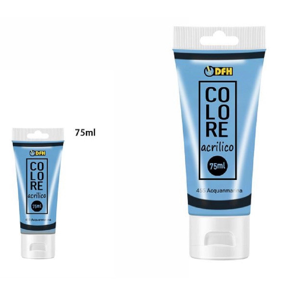 Trade Shop - Set 6 Pz Pittura Acrilica Vernice Confezione Colore Acquamarina Tubo 75 Ml 07502 -
