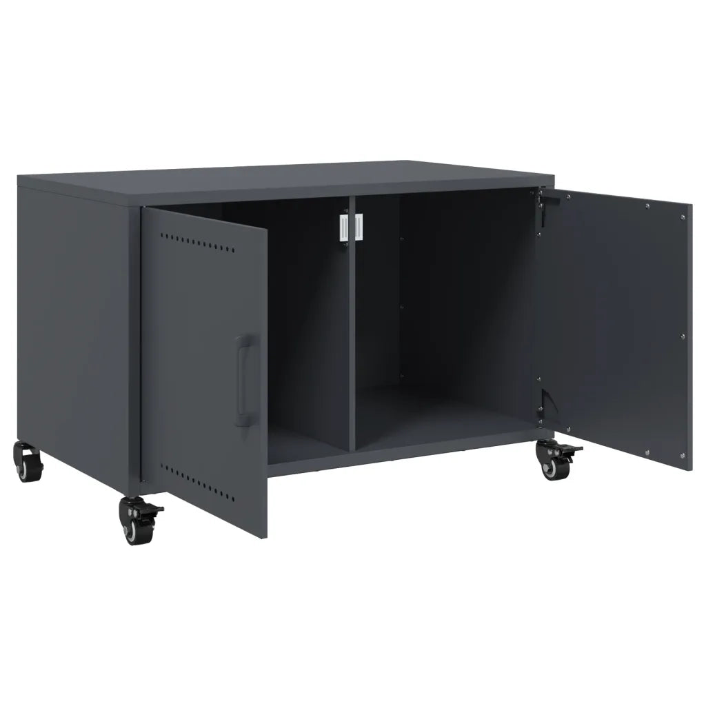 Mobile TV Antracite 68x39x43,5 cm in Acciaio Laminato a Freddo