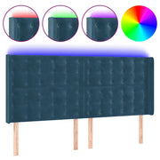 Testiera | Testata a LED Blu Scuro 163x16x118/128 cm in Velluto