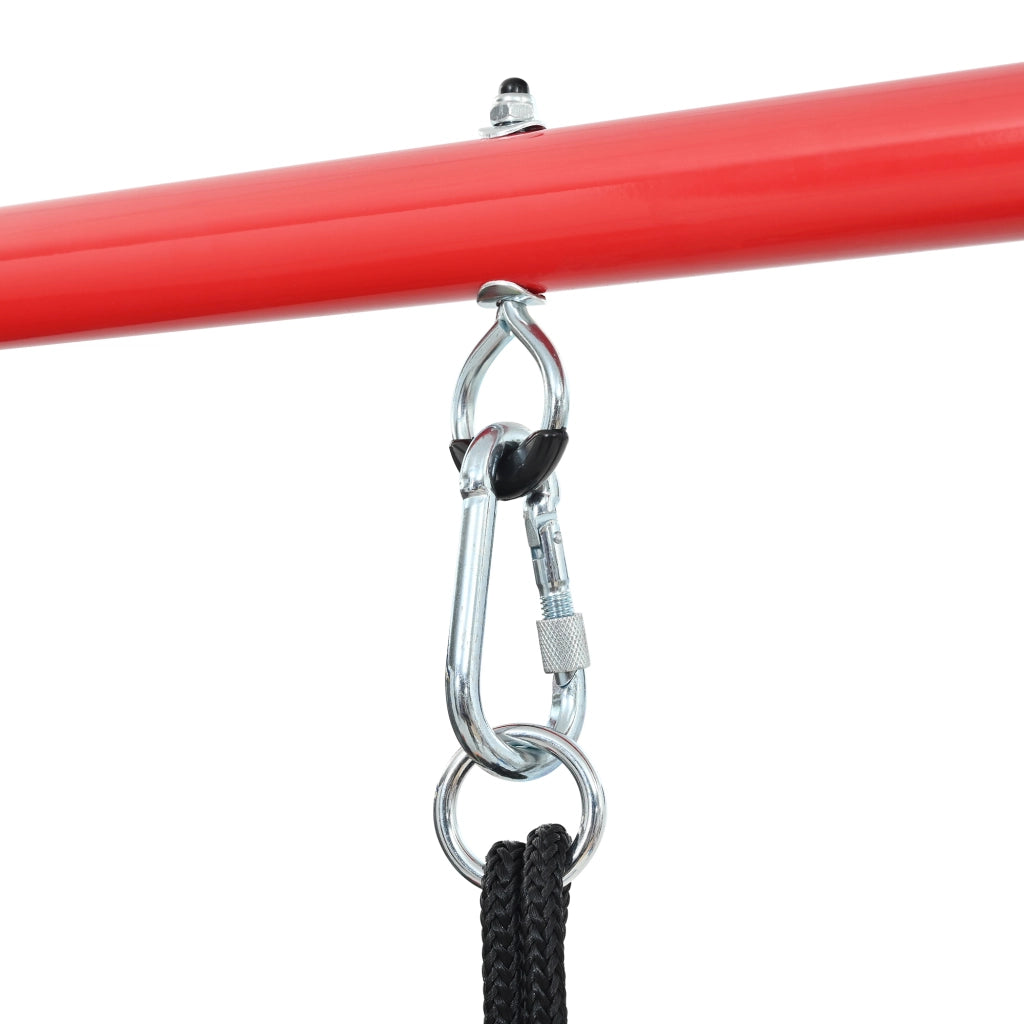 Area giochi con trampolino rete sicurezza scivolo doppia altalena e canestro in ferro multicolore 336 × 217 × 198 cm