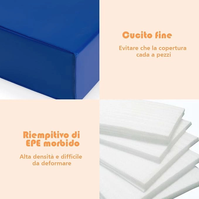 Set di 6 Blocchi per Bambini con Diverse Forme e Colori, Centro attività Palestrina Giocattolo per Arrampicata e Strisciamento (Grigio Chiaro)