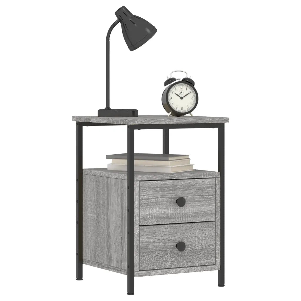 Comodini 2 pz Grigio Sonoma 34x35,5x50 cm in Legno Multistrato 826020