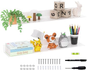 Sistema di decorazione per parete, 2 pezzi (76cm), organizzatore in acrilico con supporto per oggetti, compreso chiave a serramanico.