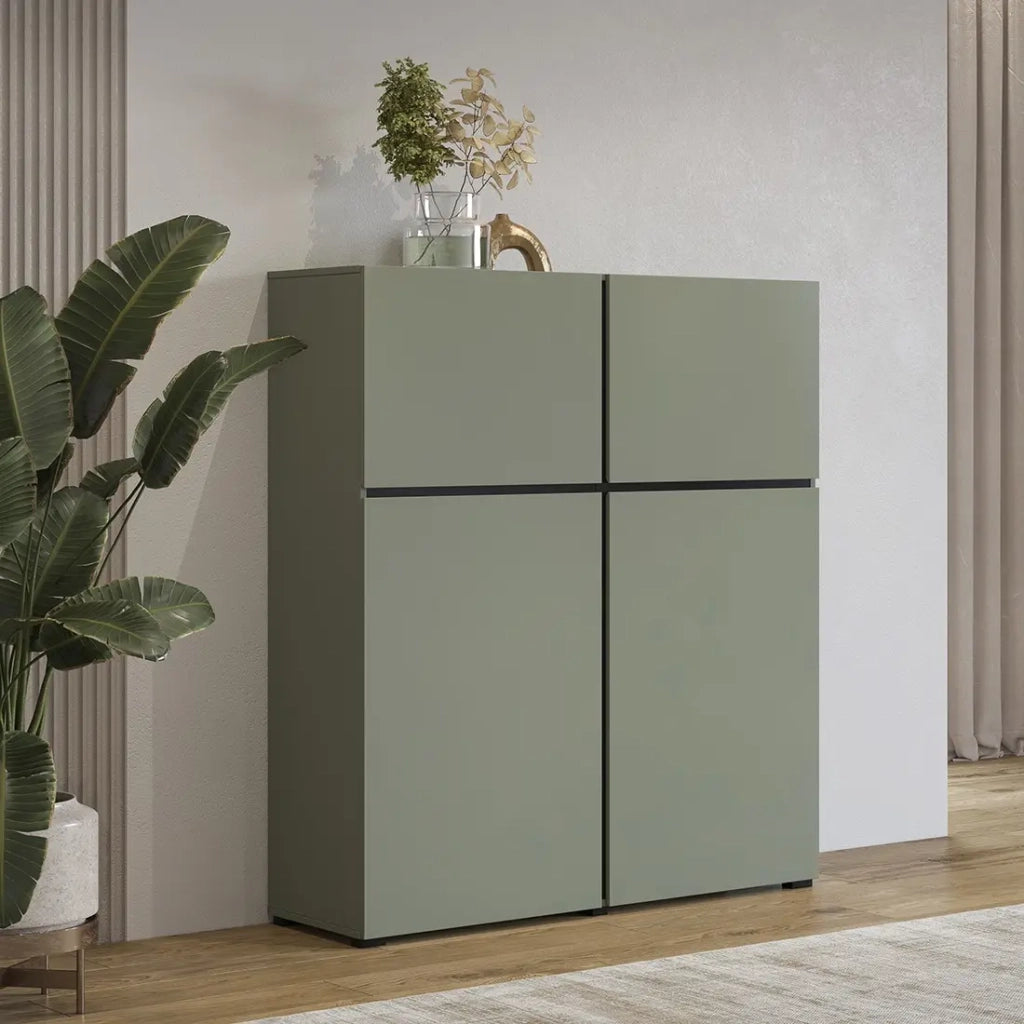 Set di 3 mobili design colore verde salvia per soggiorno collezione HAVANA.