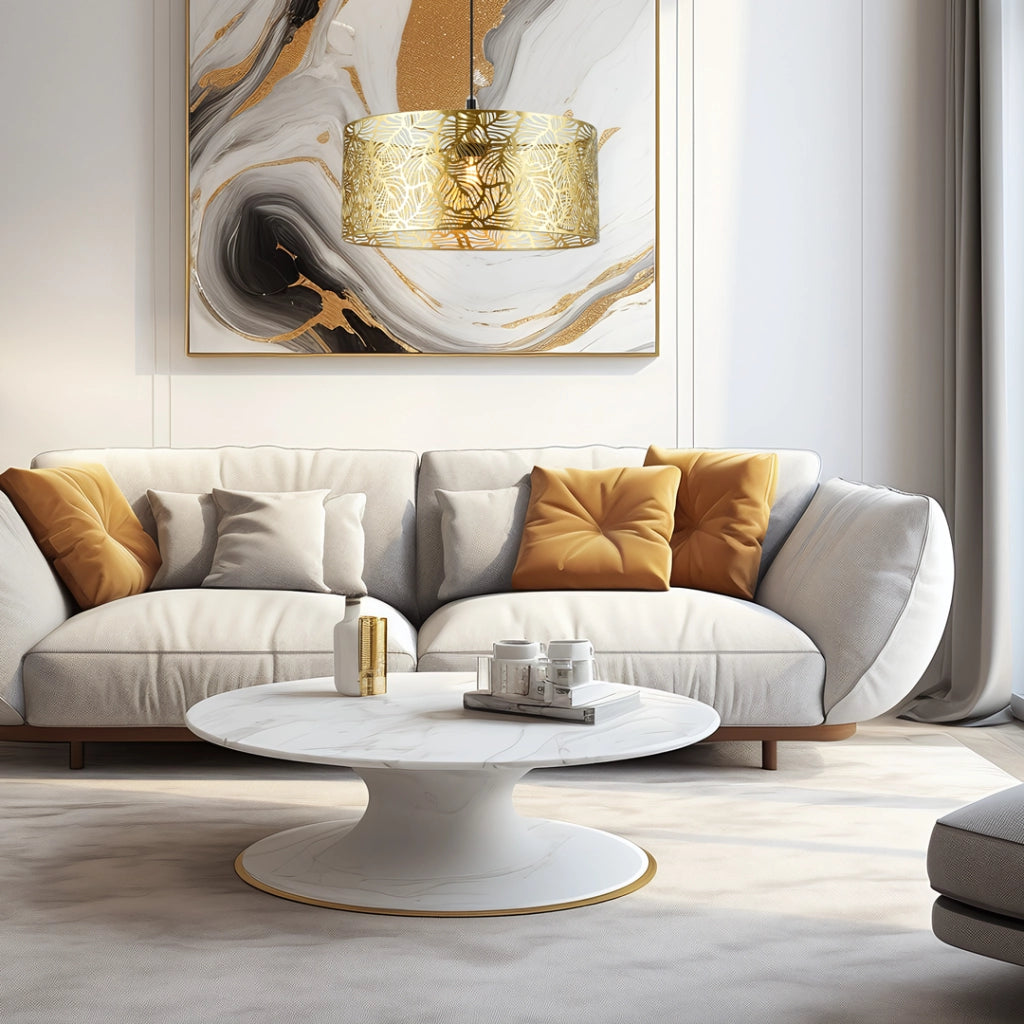 Lampada sospesa Milagro Blossom E27 oro/nero metallo Ø40