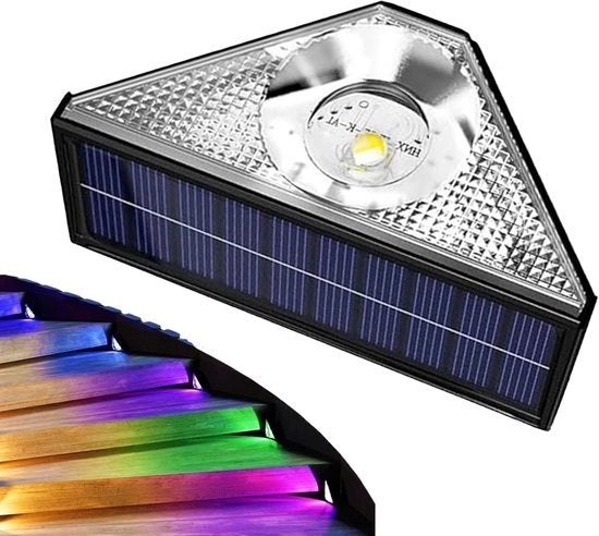 Illuminazione esterna alimentata da energia solare, illuminazione scale, impermeabile, illuminazione LED, adatta per scale esterne, gradini, cancelli, cortili interni, terrazze, scarpe, sentieri e decorazione.