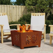 Focolare Marrone 60 x 60 x 40 cm acciaio corten 858915