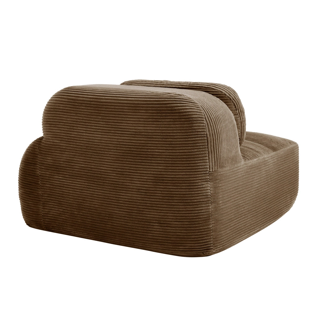 Divano angolare Hamlet RSF - Zephmum- Tessuto Cord marrone con cuscini