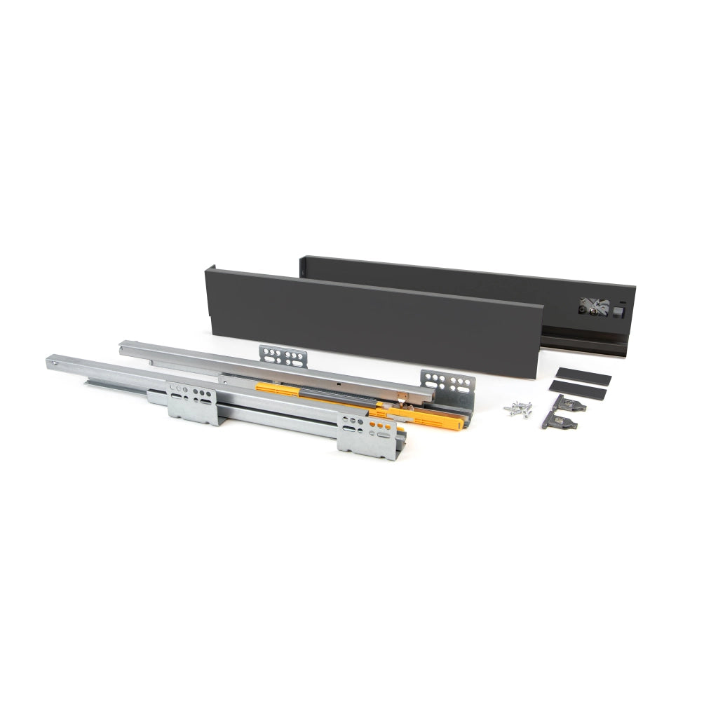 Emuca Cassetto esterno Concept 30 kg altezza 105 mm, 350, Grigio antracite, Acciaio, 1 u.