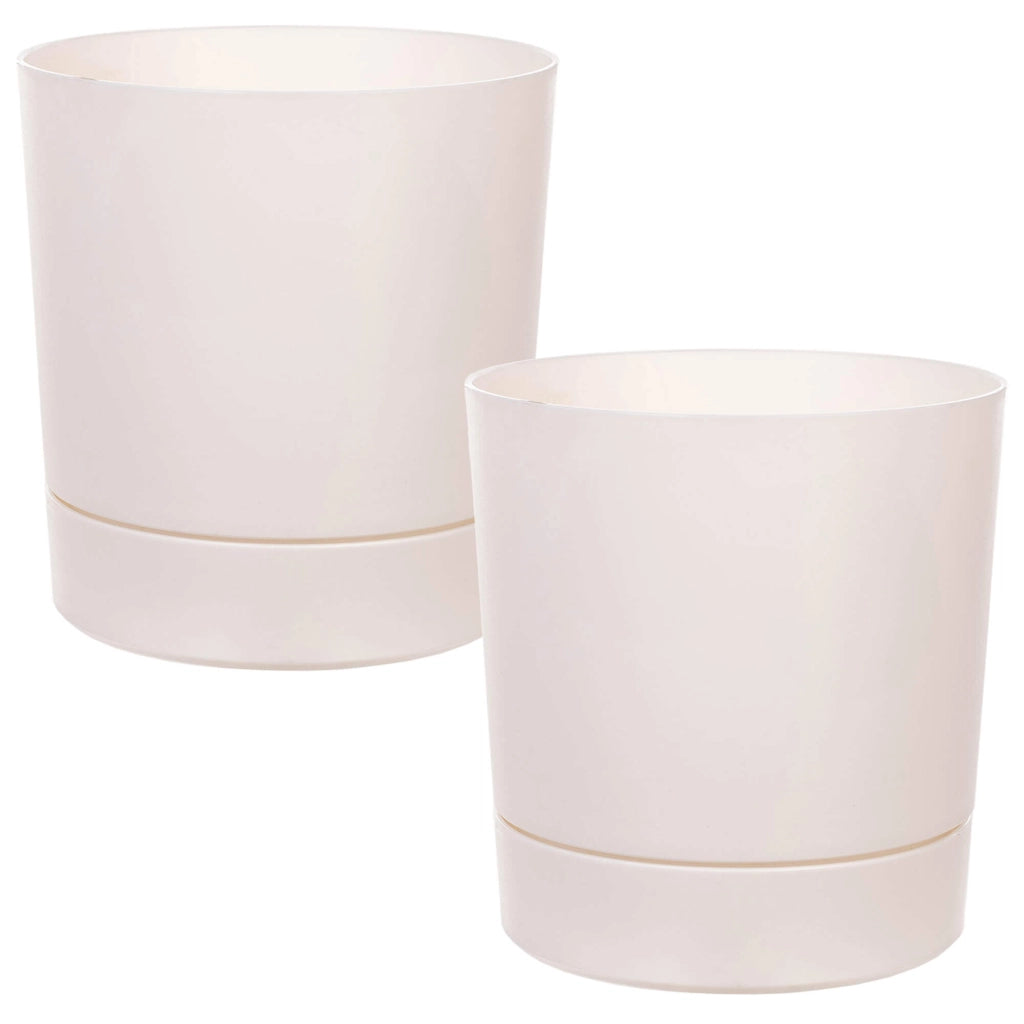 KADAX Vaso da fiori con coprivaso e sottovaso, rotondo, 14,5 cm, set da 2
