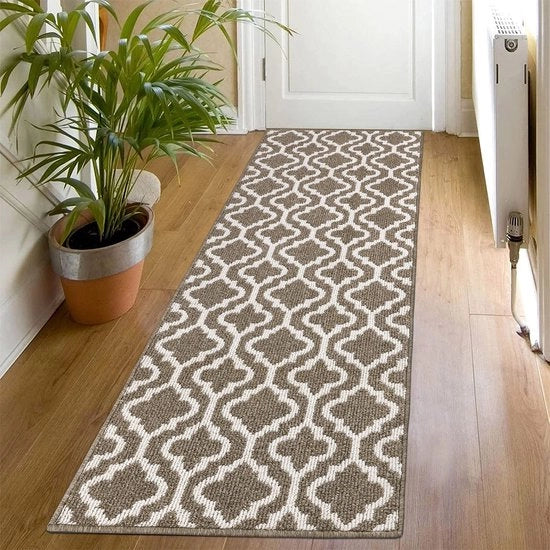 Tappeto per pavimento 60x180 cm, Tappeto per cucina, Tappeto antiscivolo per ingresso, Tappeto per ingresso, Tappeto per porte lunghe all'aperto, Tappeto antiscivolo lavabile per cucina (marrone)