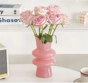 Vasi in vetro per decorazione, 20 cm vasi in vetro per hydrocultura, vasi a bolle per fiori, decorativi per arredamento, forme geometriche moderne e funky per soggiorno/ matrimoni/feste/ufficio (rosa)