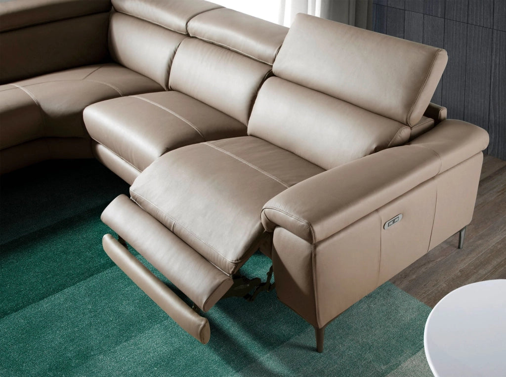 Divano relax chaise longue sinistra in pelle di visone