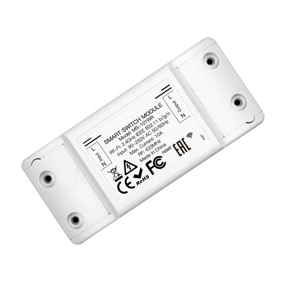 Interruttore WIFI 2.4G + RF 433MHz 10A TUYA, Smart Life 10A AC 90-250V 50/60HZ 2200W