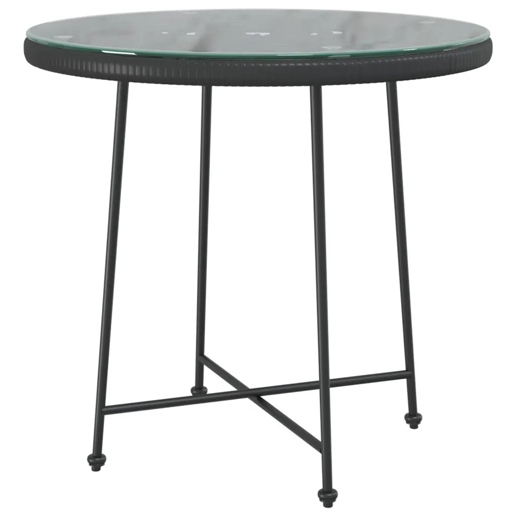 Set da Pranzo da Giardino 5 pz Nero in Polyrattan 3157844