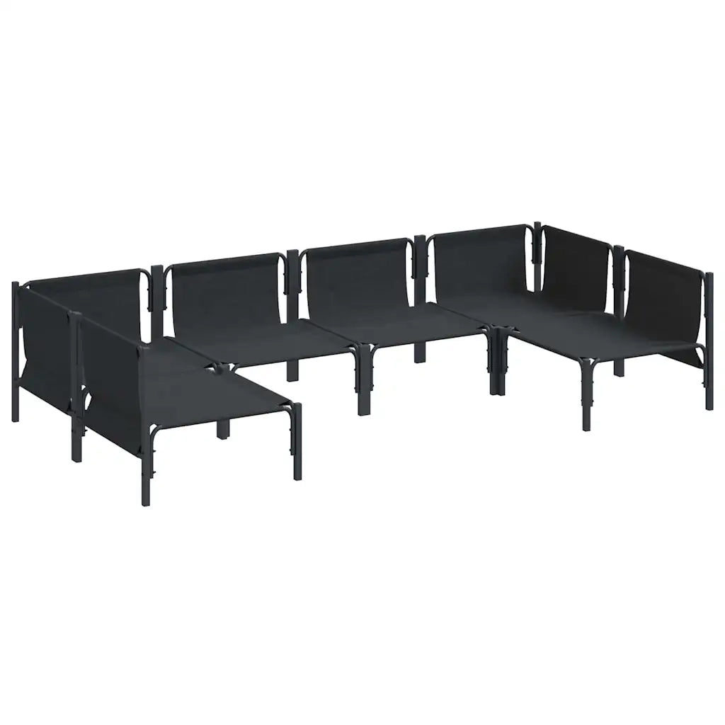 Set Divano da Giardino con cuscino 6 pcs Nero Acciaio 3378978