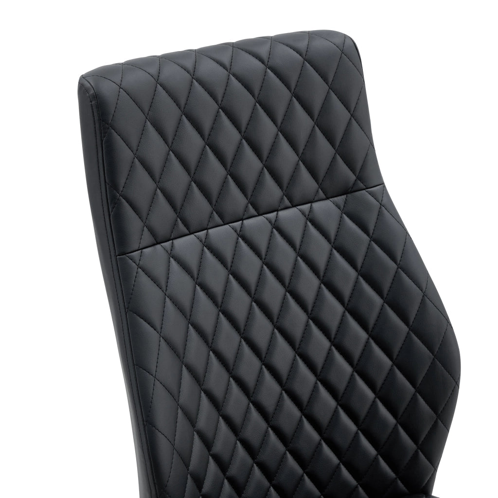 SEDIA da pranzo set 2 pezzi schienale alto 100 cm in PU nero e metallo argento