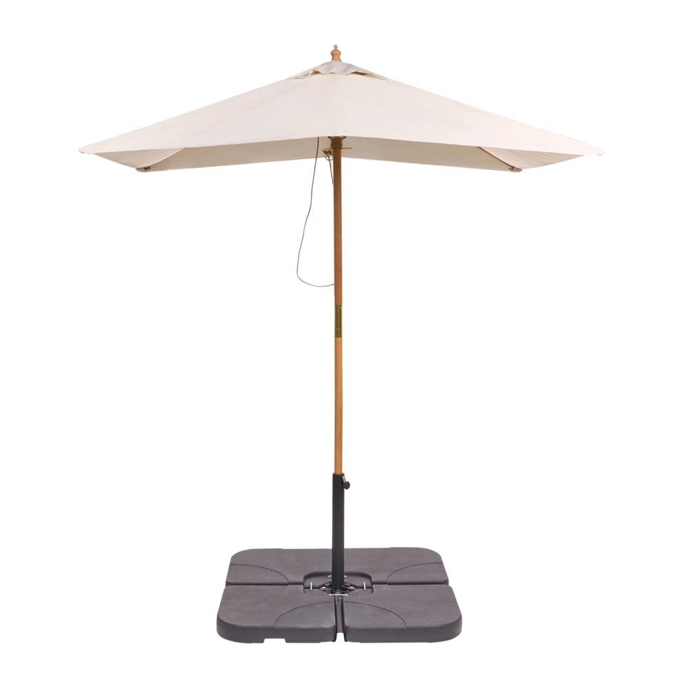Ombrellone da giardino Garden Sun in tessuto beige chiaro e legno di betulla, resistente alle intemperie