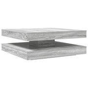 Tavolino da salotto | Tavolino da caff¨¨ | Tavolino da Soggiorno Girevole a 360 Gradi Grigio 90x90x34,5 cm