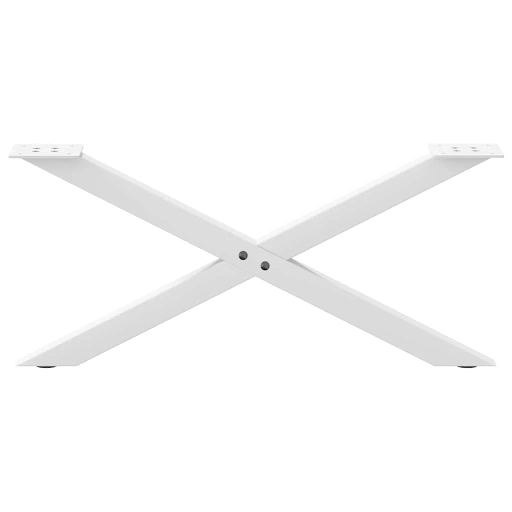 Set di 2 gambe per tavolino da caffè a forma di X 70 x 30 cm design moderno con piedini regolabili acciaio bianco 02_0057160