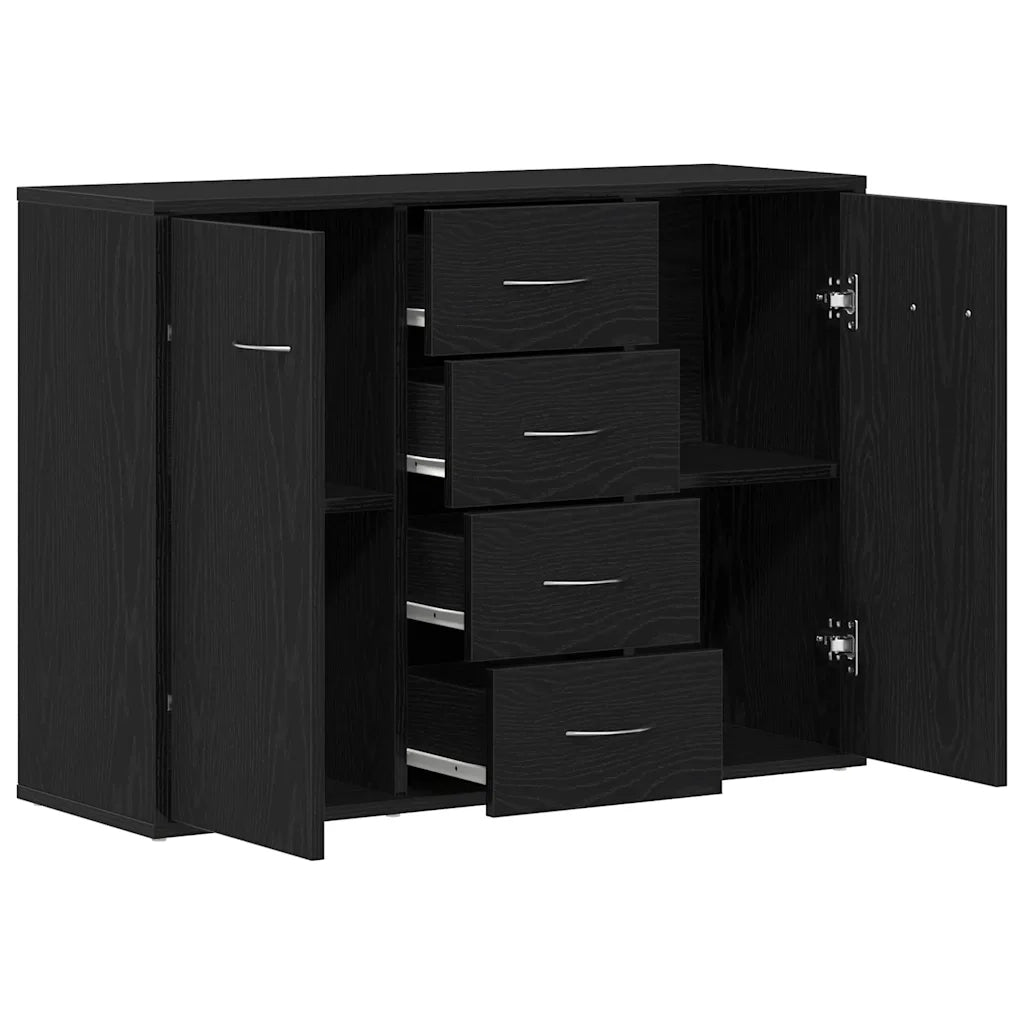 Credenza-Buffet-Armadio da cucina Rovere Nero 88x30x64 cm in Legno Multistrato