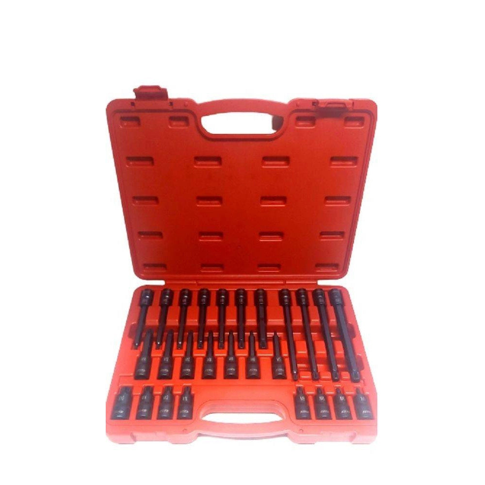 Trade Shop - Set 26 Pezzi Chiavi A Bussola Inserti Millerighe Xzn 1/2" Da M5 A M16 Fs-43614 -