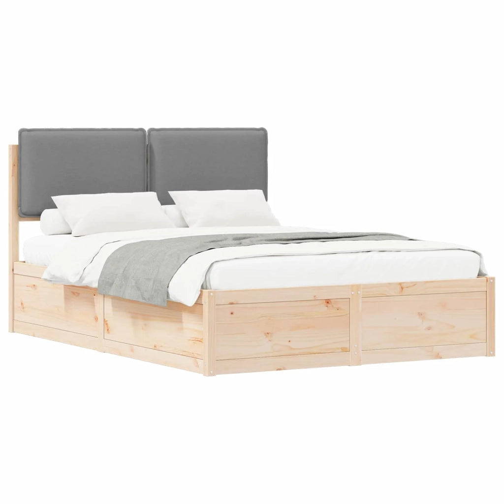 Letto con Testiera Rivestita Grigio chiaro 150 x 200 cm 3398119