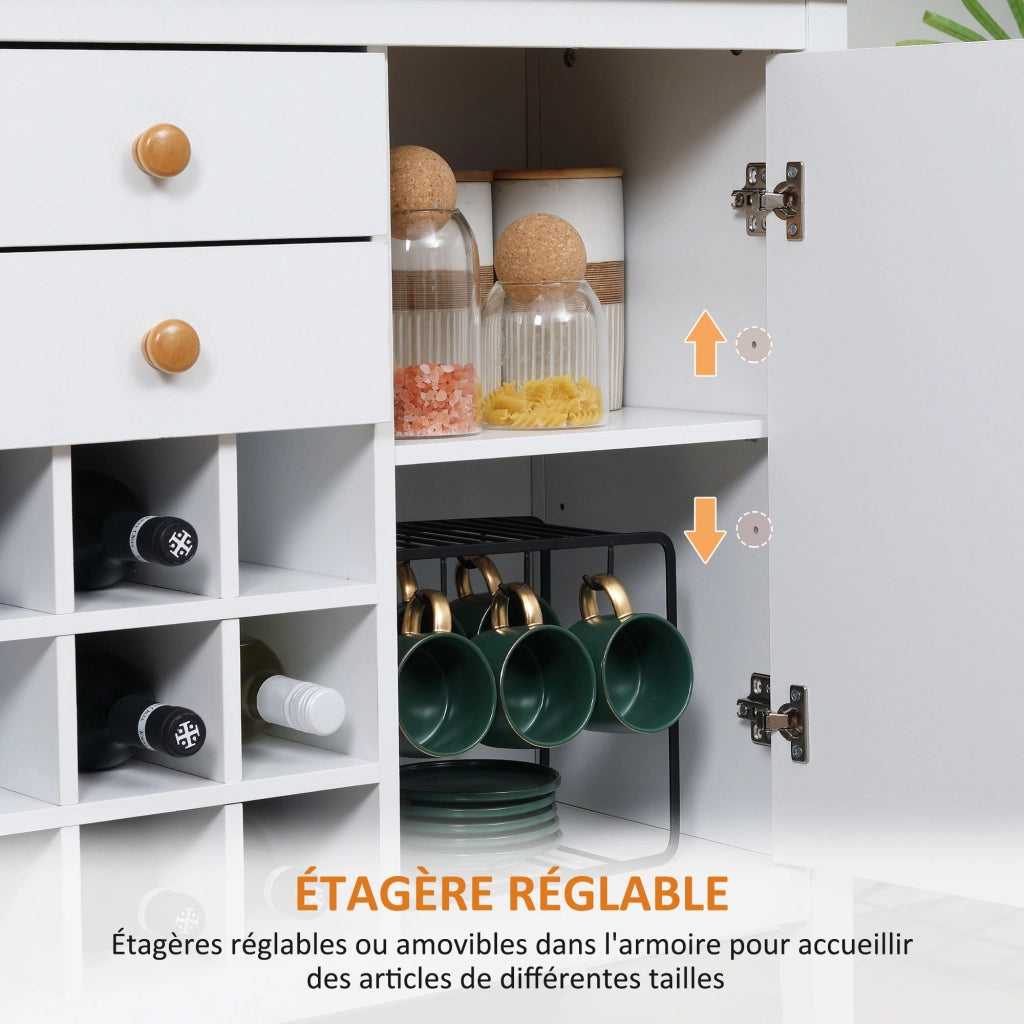Cassettiera con 2 cassetti e 2 ante ¨C zephmum ¨C bianco 80x40x88 cm