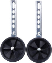 Accessori per bicicletta per bambini - Ruote di supporto universali - 12-20 pollici - 2 pezzi/set - Nero.