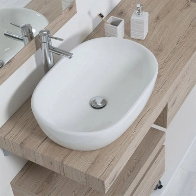 Sifone lavabo a canna tonda cromato completo di piletta click clack universale
