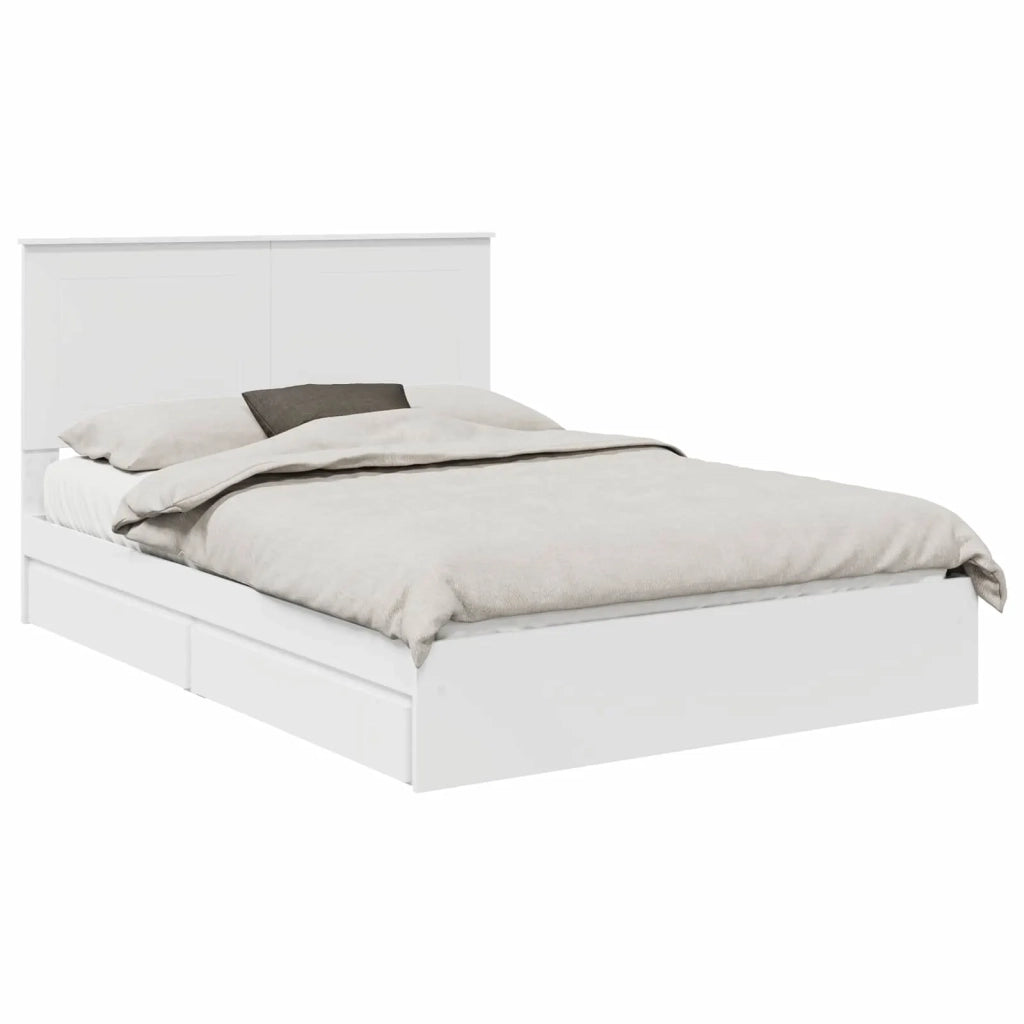 Letto con Contenitore Bianco 160 x 200 cm Legno multistrato