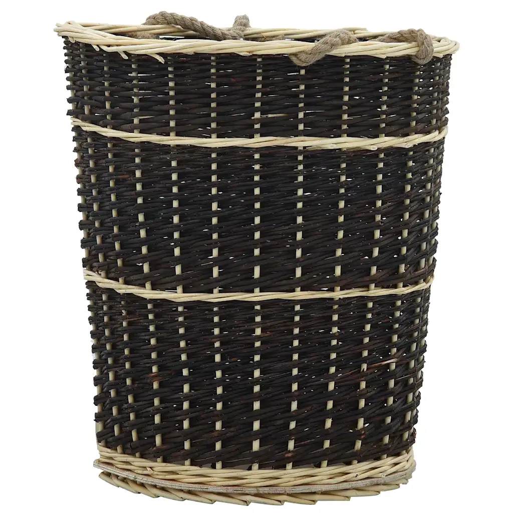 Cesta per Legna con Spallacci 50x44x58cm Salice Naturale CFW3070840