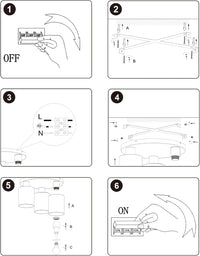 ZMH Lampada da soffitto vintage nera 3 luci E27 senza lampadine