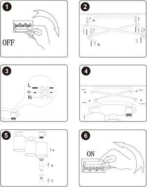 ZMH Lampada da soffitto vintage nera 3 luci E27 senza lampadine