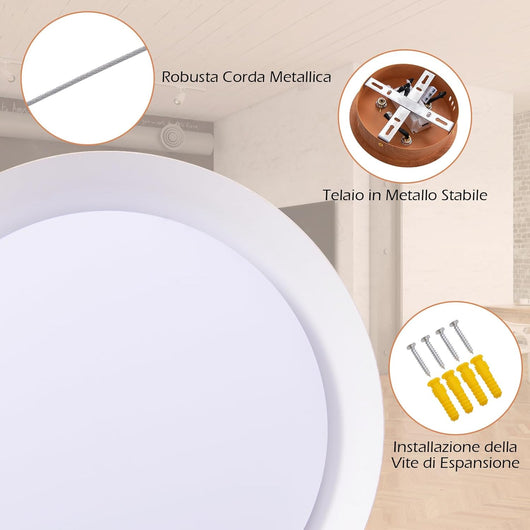 Lampadari a Sospensione 3000K, Lampada da Soffitto Moderna da 21 W con Venature in Legno, Cornice in Metallo, Ideale per Camera da Letto, Soggiorno, Cucina e Sala da Pranzo [Classe di efficienza energetica F]