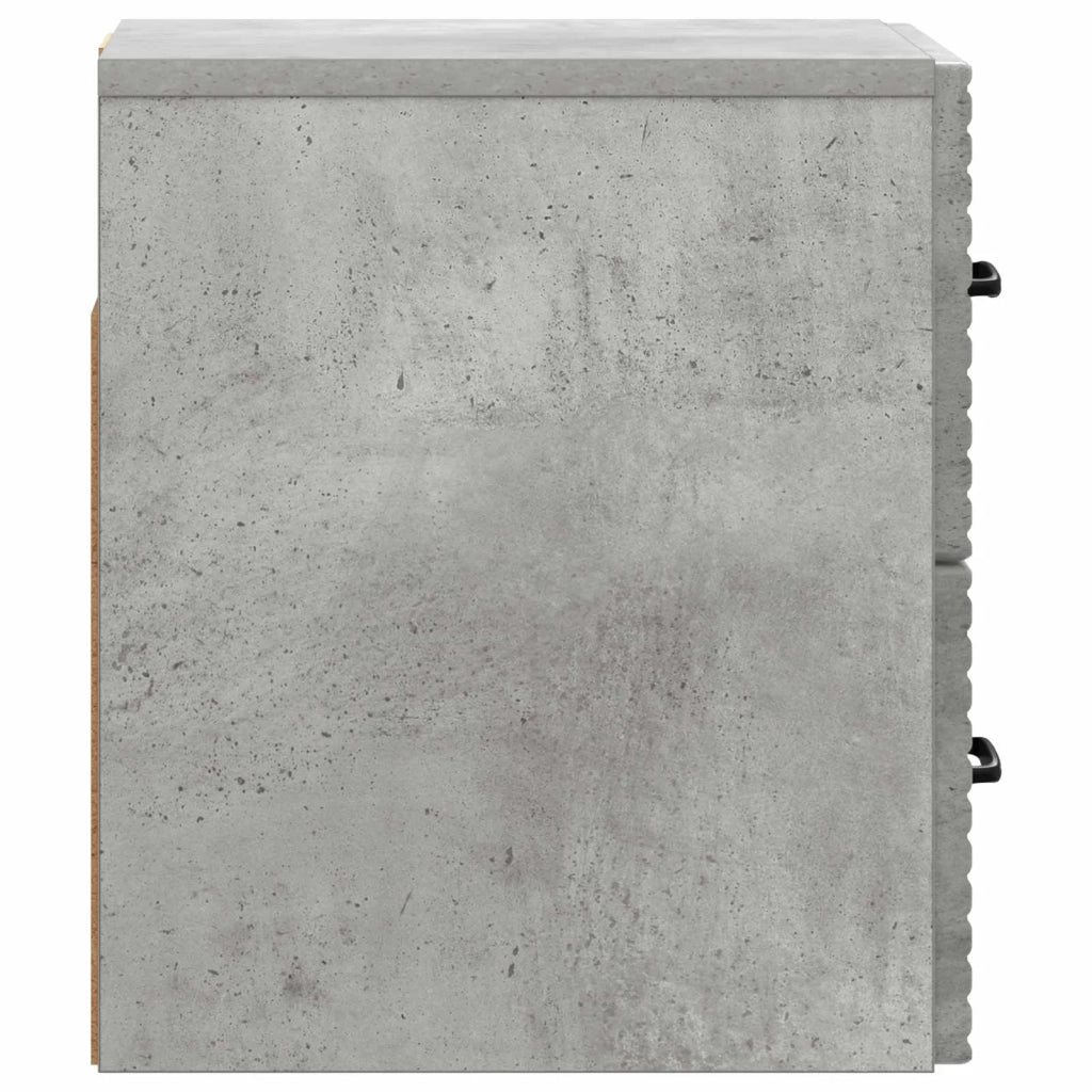 Mobiletto da notte a muro con cassetto 2 pcs Grigio Cemento