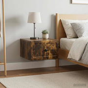 Mobiletto da notte a muro 2 pcs Rovere Fumo 33 x 34,5 x 20 cm 897926