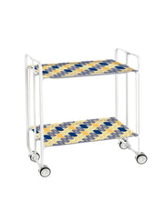 Carrello da cucina pieghevole bianco con ruote BAUHAUS 2 ripiani