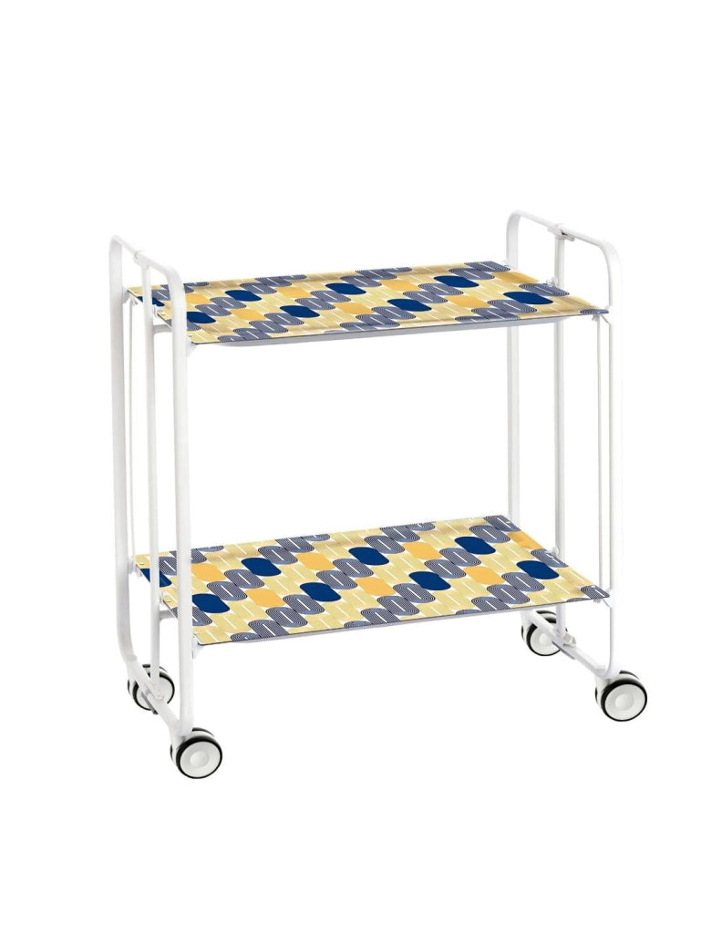 Carrello da cucina pieghevole bianco con ruote BAUHAUS 2 ripiani
