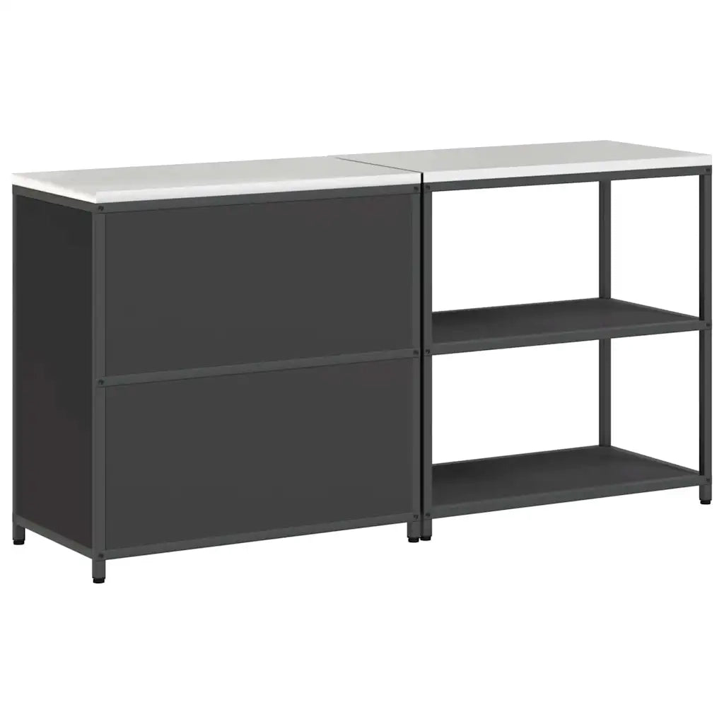 vidaXL Set di Stoccaggio per Cucina 2 pcs Nero 180 x 50 x 92 cm