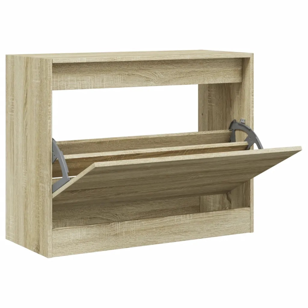 Scarpiera-Scaffale per scarpe Rovere Sonoma 80x34x63 cm in Legno Multistrato