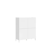 Credenza alta 4 ante 90x35x110 cm bianco lucido - SOLARIA